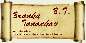 Branka Tanackov vizit kartica